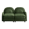 thumbnail image 6 of Teddy Fabric Soft Cloud-like Loveseat Sofa with Curved Backrest and Armrest, Curved Lumbar Pillows, Modular 2-Seater Couch with Supportive Double-Layer Cushion, Green, 6 of 10