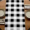 thumbnail image 5 of Black White Plaid 70 Inch Table Runner, Spring Farmhouse Buffalo Checkered Farmhouse Dresser Scarf Cotton & Linen Tablerunner for Dining/Kitchen Island/Holiday Party Décor 13" x 70", 5 of 9