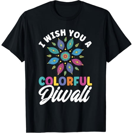Shubh Deepalawi Colorful Diwali Diwali T-ShirtMen and women Black T-shirt size: Extra large