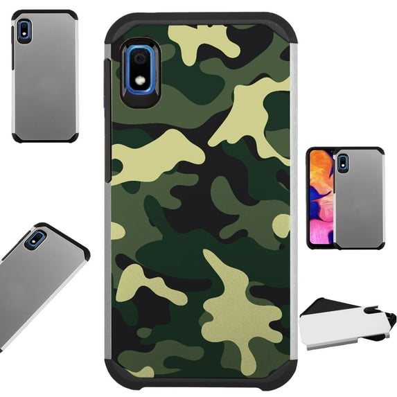 Compatible Samsung Galaxy Note 10 Plus Case Hybrid TPU Fusion Phone Cover (Green Camouflage)