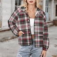 thumbnail image 3 of Jackets for Women Winter Coat Jackets Flannel Stand Collar Jacket(Clan Stewart Dress Tartan Plaid Pattern Tartan,Size:S-4XL), 3 of 7