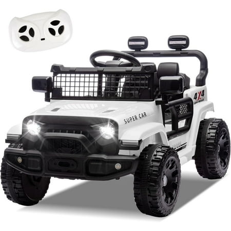 ThunderBolt 12V Ride on Electric Truck Car for Kids w/ Remote Control 4 Wheel Suspension USB Bluetooth Power Display Battery Powered Ride on Toys