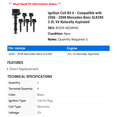 thumbnail image 2 of Ignition Coil Kit 6 - Compatible with 2006 - 2008 Mercedes-Benz SLK280 3.0L V6 Naturally Aspirated - Autopart Premium, 2 of 2