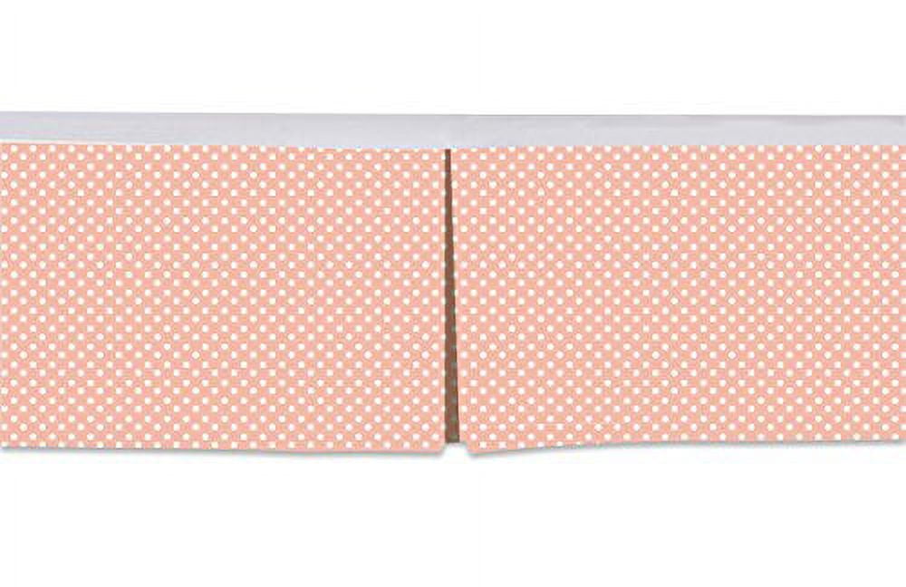 Bacati - Mix N Match Pin Dots Crib/Toddler Bed Skirt Dust Ruffle (Coral)