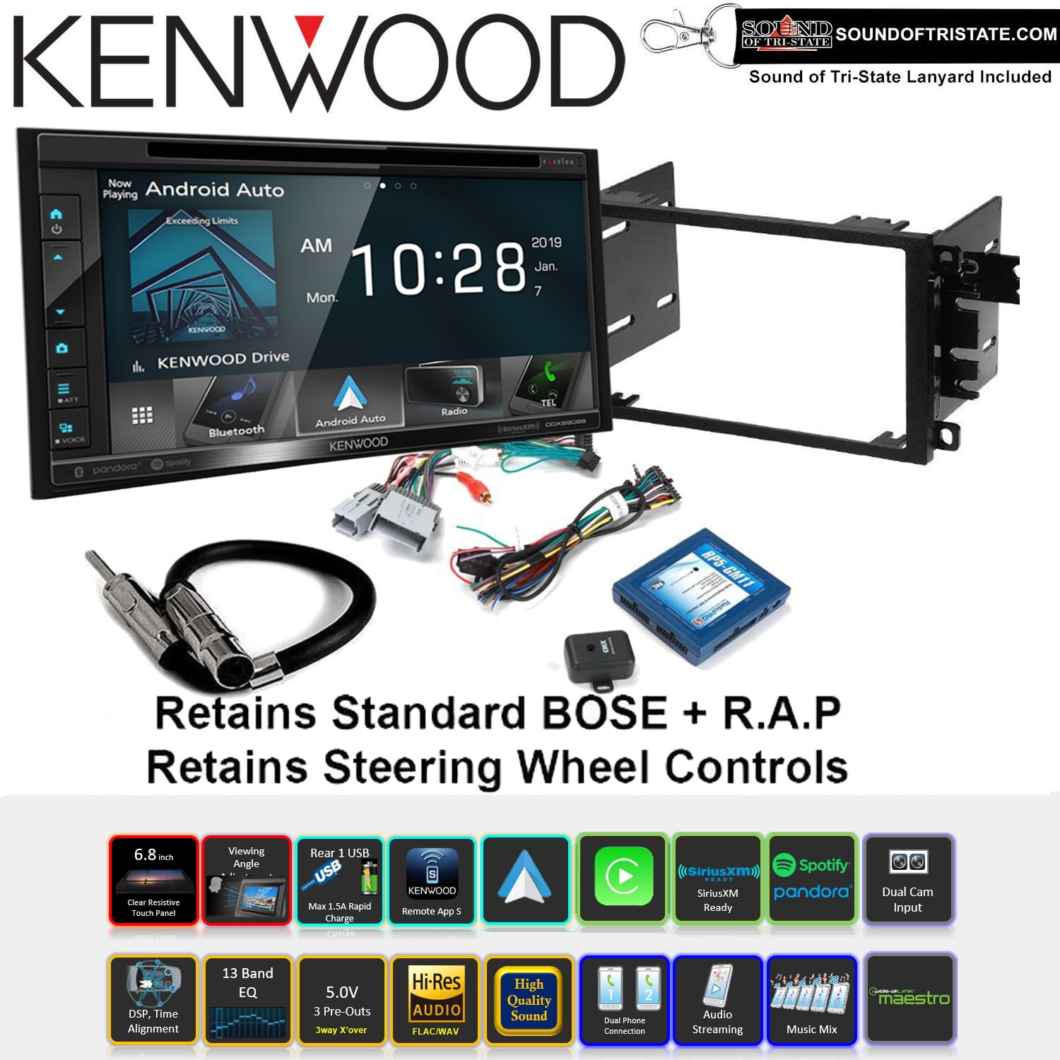 Kenwood DDX6906S DVD Player kit 0305 Chevrolet Blazer 0306 Silverado