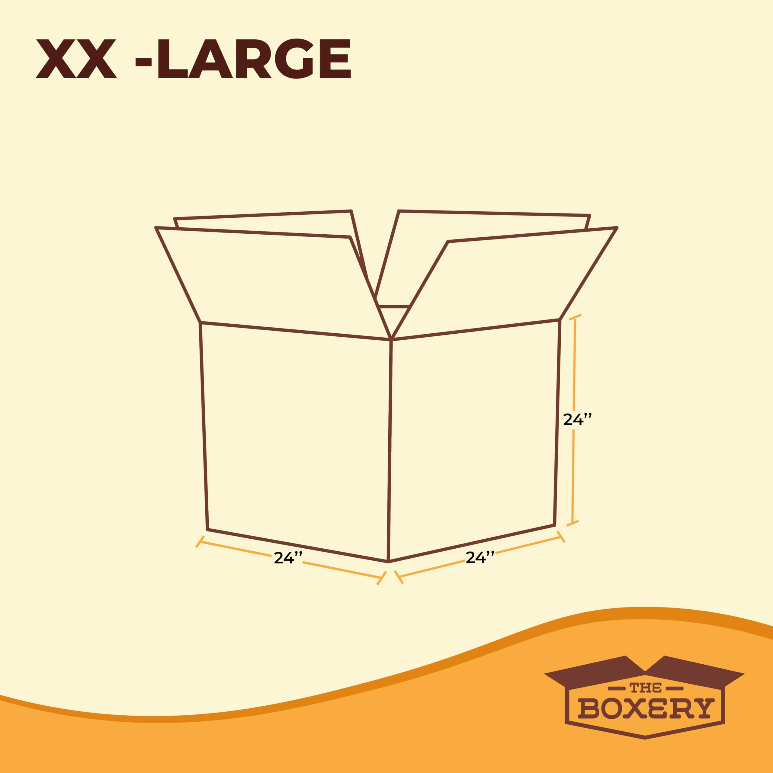 The Boxery Moving Boxes 4-Pack XX-Large | 24x24x24 inch Brown/Kraft Corrugated Cardboard Packing, Moving & Storage for Business/Home â Durable - Eco-Friendly, Recyclable - Made in the USA