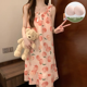 thumbnail image 1 of Novedad de verano, gabardina tejida de estilo, chaleco sin mangas arrugado con burbujas, vestido para dormir sin mangas con cuello en V, ropa de dormir para casa pequeña, 1 of 5