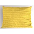 thumbnail image 2 of Ambesonne Vintage Yellow Pillow Sham, Striped Simple Motif, 26" X 20", Yellow and Pale Yellow, 2 of 2