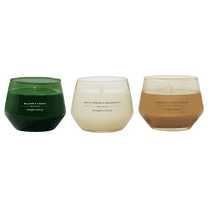 Yankee Candle Studio Candles with Essential Oils, Aromatic Woods Variety Pack, Balsam & Cedar, White Spruce & Grapefruit, Amber & Sandalwood, 10 Ounce (Pack of 3)
