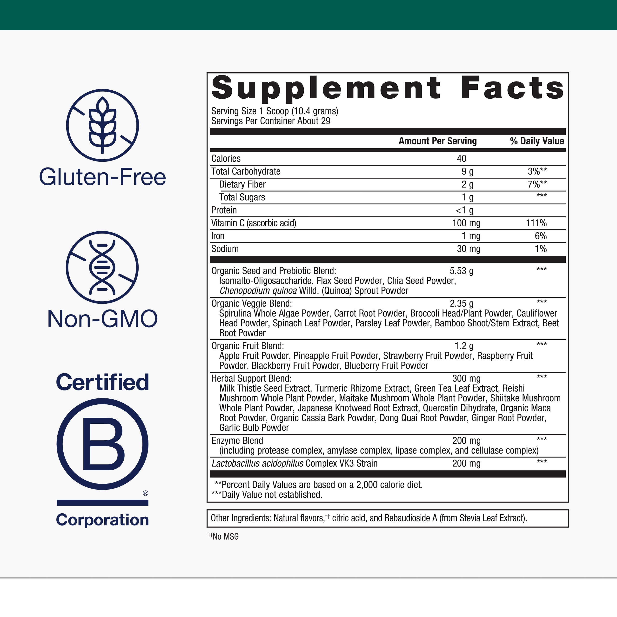 Metagenics PhytoMulti Superfoods - Organic Fruit & Vegetable Superfood Powder Blend - Tropical Fruit Flavor - 29 Servings - 10.58 Oz