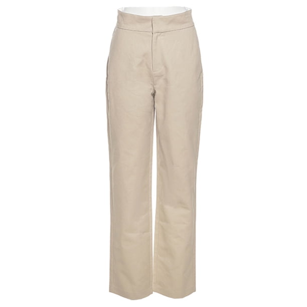 Pantalones cargo estampados en contraste Parte inferior femenina suelta de cintura baja informal (Marrón XS) Likrtyny Para estrenar