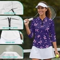 thumbnail image 6 of Uorisanigo Pink Bow Womens Quick Dry Athletic Polo Shirts Size L Versatile Comfortable Women's 3/4 Sleeve Athletic Golf Shirts Fashionable Outing Wear Relaxed Pullover for Women, 6 of 7