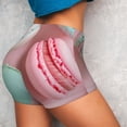 thumbnail image 2 of KLL Pastel Macarons Delight Pattern Workout Shorts for Women Scrunch Short Gym Yoga Running Sport Active Exercise Fitness Shorts, 2 of 5