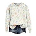 thumbnail image 4 of kaondbfi Hoodless Sweatshirts for Pretty Women Fall Winter Spring Print Sweatshirt Casual Cozy Oversized Crewneck Long Sleeve Pullover Tops Womens Summer Fashion Sweat Shirts, 4 of 4
