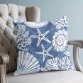 thumbnail image 4 of Pillow Covers 18x18 Set of 2, Blue Starfish Coastal Throw Pillow Covers Decorative Couch Cushion Cover, Summer Coral Shell Beach Nautical Microfiber Soft Pillowcases for Bedroom Living Room Sofa, 4 of 9