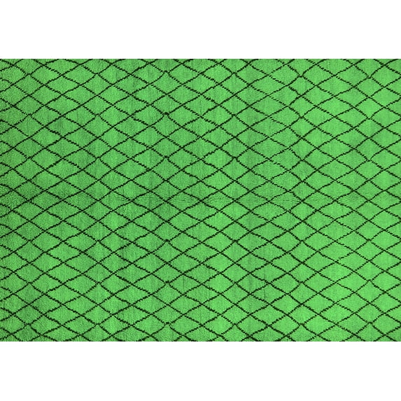Ahgly Company Indoor Rectangle Oriental Green Industrial Area Rugs, 7' x 9'