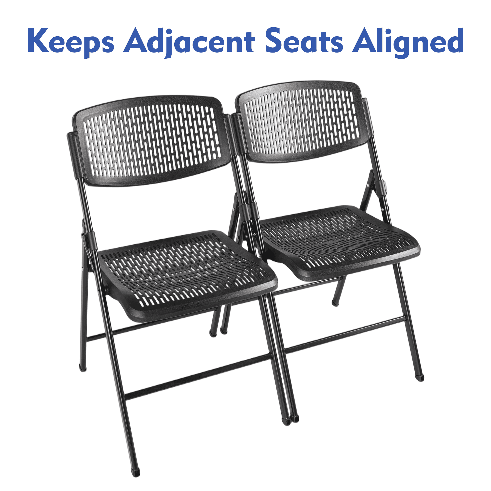 (12 pack) Mainstays Premium Breathable Resin Folding Chair, Black (Set of 6)