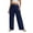 Navy*, variant on RUTAYY Women's Pants High Waist with Pocket Solid Color Casual Everyday Wear Breathable Loose Fit Chic Travel Trousers