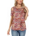 thumbnail image 3 of ANYJOIN Womens Casual Summer Tunics Tops Short Sleeve Cold Shoulder Shirts, 3 of 6