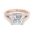 thumbnail image 2 of Dallas - Moissanite Princess Cut Lab Diamond Engagement Ring With Double Band & Sidestones, 2 of 4