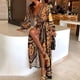 thumbnail image 2 of Vestido largo maxi estampado con escote en V estilo bohemio para mujer de CAROOTU, 2 of 5