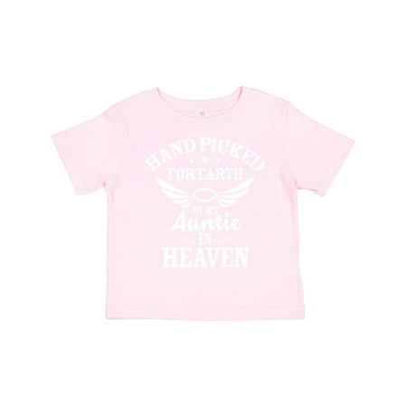 

Inktastic Handpicked for Earth by My Auntie in Heaven with Angel Wings Gift Toddler Boy or Toddler Girl T-Shirt