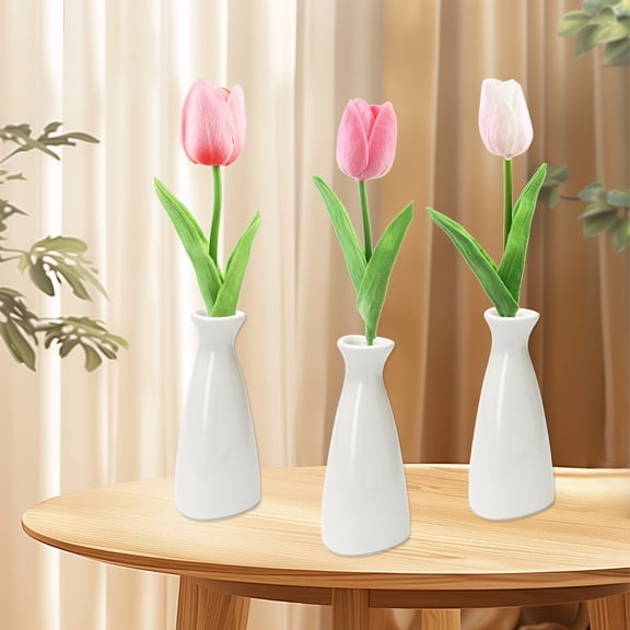 GFHFHITJ Christmas Table Decor,10Pcs Artificial Flowers,Tulip Silk Fake Flowers for Mother's Day Easter Valentine’s Day Gifts In Bulks Home Kitchen Wedding Decorations,Christmas Gifts for Women