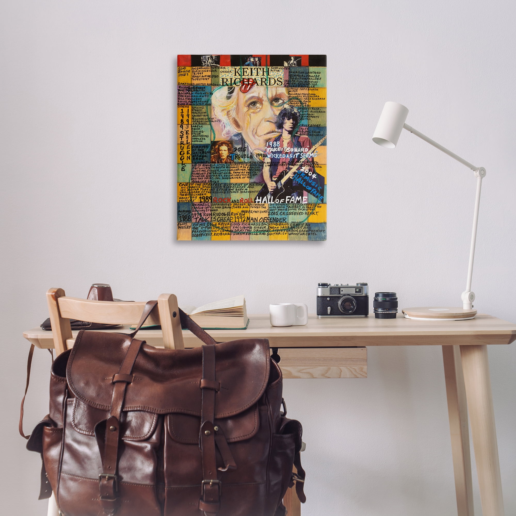 Stupell Industries Keith Richards Collage People Drawing Wrapped Canvas Art Print Wall Art, 30 x 40