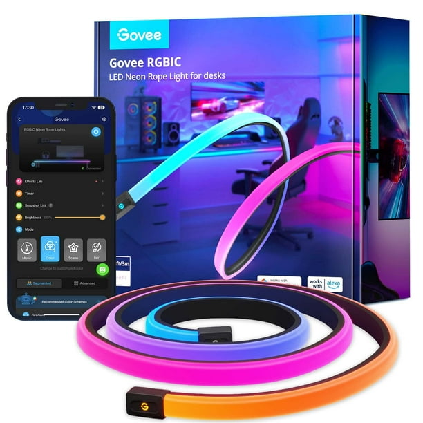Luces de juego Govee RGBIC Neon Rope de 3 m con Razer Chroma Sync