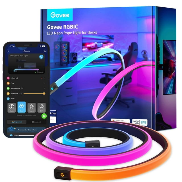 Luces de juego Govee RGBIC Neon Rope de 3 m con Razer Chroma Sync