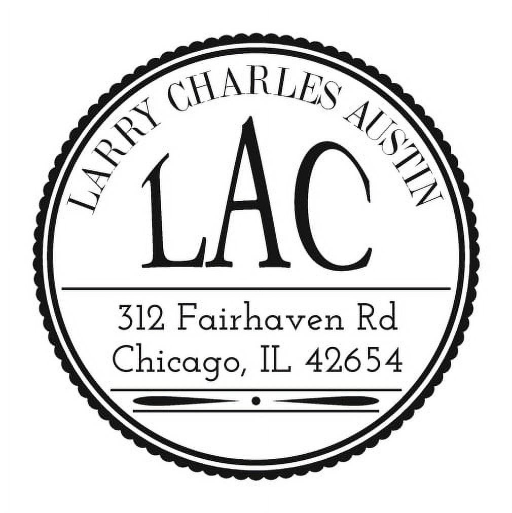 Personalized Round Self-Inking Rubber Stamp - Austin Initials