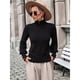 thumbnail image 4 of Suéteres de Cuello Alto para Mujer, Suéteres de Punto con Mangas Abullonadas para Otoño e Invierno Negro XL, 4 of 8