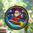thumbnail image 2 of Chibisantaclaus Skateboarding Glowinthedark Stained Glass Window Hanging by Clare Donovan Suncatcher Stained Glass Home Decor Garden Halloween Christmas Party Wedding Housewarming, 2 of 6
