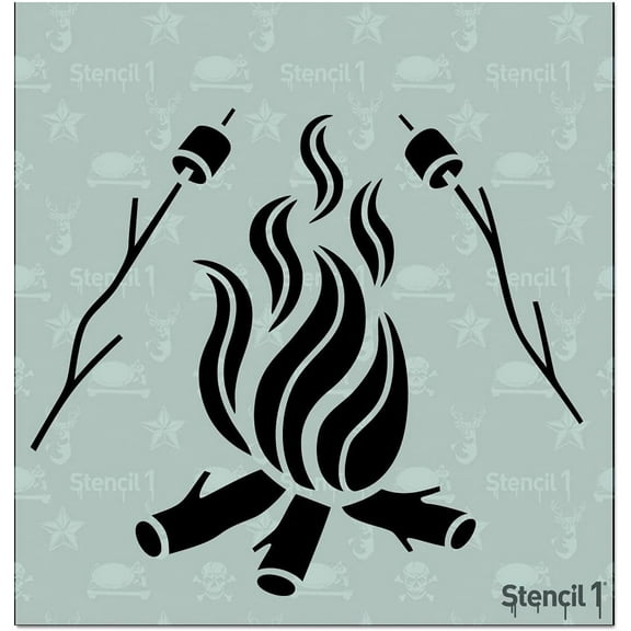 Stencil1 Camp Fire Art Stencils - 5.75" x 6"