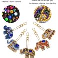 thumbnail image 2 of 5D DIY Diamond Painting Keyring Rhinestone Painting Embroidery Key Ring Double Sided Drill, Elephant, 2 of 8
