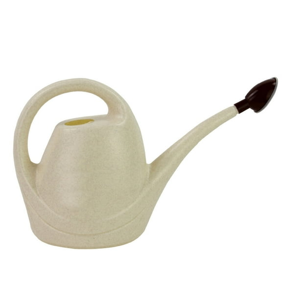 YOSADIER Beige Plastic Watering Can with Long Spout Durable Gardening Pot for Indoor Outdoor Plants 3.5L