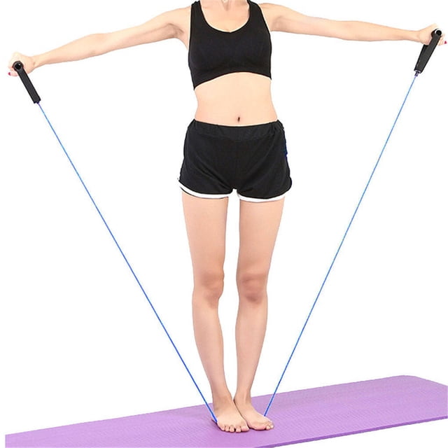 Fitness Workout Tension Rope with Handle Elastic Pull Rope Home Bodybuilding Training Yoga Strap 20-25LB