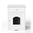 thumbnail image 6 of Unbranded 18.99'' Indoor Wooden Pet House Cat Litter Box Enclosure with Drawer, Pet Crate & Side Table - 18.9''×20.9''×25'' White, 6 of 10