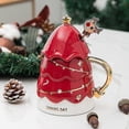 thumbnail image 3 of 3d Christmas Tree Mug Creative Ceramic Large Capacity Milk Coffee Cup With Lid Spoon Friend Companion Child Christmas Gift Happy, 3 of 5