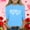Sky Blue, variant on White Girls Casual Shirt - Double Heart Print 3/4 Sleeve Crewneck Cold Shoulder Relaxed Fit Polyester Spandex Top for Girls Ages 4-12,Size 12-13T