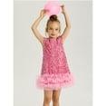 thumbnail image 2 of Fshinging Dresses For Girls Sparkly Sequin Birthday Party Prom Outfit Solid Summer Ruffle Hem Gown Formal Dress Size 3-4 Years, 2 of 5
