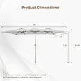 thumbnail image 3 of Gymax 15FT Double-Sided Market Umbrella Large Crank Handle Vented Twin Patio Beige, 3 of 6