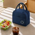 thumbnail image 5 of Insulated Lunch Bag, Portable Foldable Reusable Tote Bento Box Carrier, Navy Blue, 1 Piece, 5 of 7