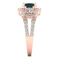thumbnail image 3 of 2.16 ct Round Cut Natural London Blue Topaz 3 Stone 14K Rose Gold Womens Engagement Ring, 3 of 6