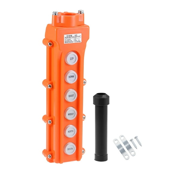 Unique Bargains Hoist Crane Pendant Control Station Push Button Switch , 6 Ways 1pcs