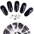 thumbnail image 2 of 1 Box Punk Rivets Nail Stickers Black Metal Manicure Decoration Decals Cool Manicure Boxed Black Punk Rivets, 2 of 7