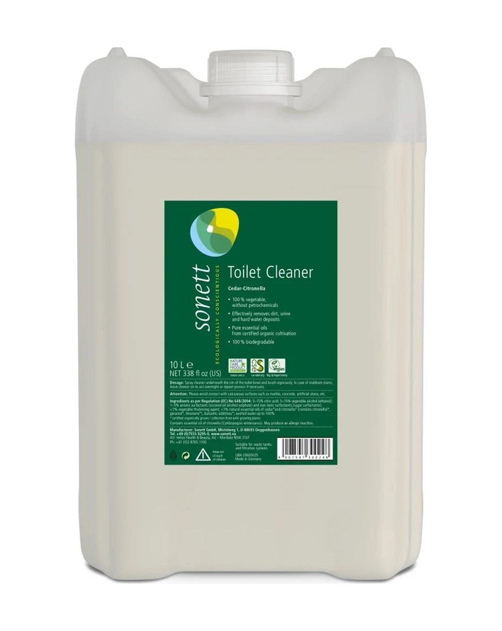 Sonett Organic Toilet Liquid Cleaner Cedar-Citronella Household Cleaner Type(2.6 gal/10L)
