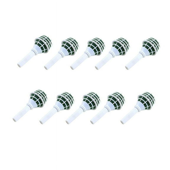 10PCS Foam Floral Handle Bouquet Holders Handle Bouquet Holder Arrangement Foam Kit Wedding Supplies,10 * Bouquet frame,White&green