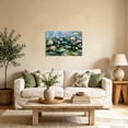 thumbnail image 4 of Abstract lotus oil painting wall art decoration frame, Impressionist green water lily leaf canvas, green modern plant natural art, tranquil floral landscape living room and bedroom decoration., 4 of 10