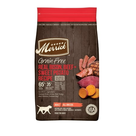 UPC: 0022808385882 | Merrick Real Bison Beef & Sweet Potato Dry Dog Food Grain Free 22 lb Bag